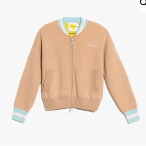 Tan and Blue Women's Cardigan